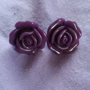 Plastic Rose Earrings